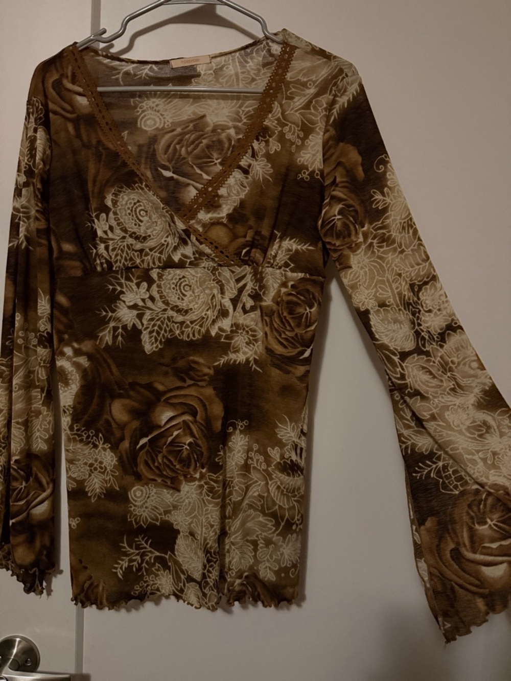 Floral V-Neck Y2K Top